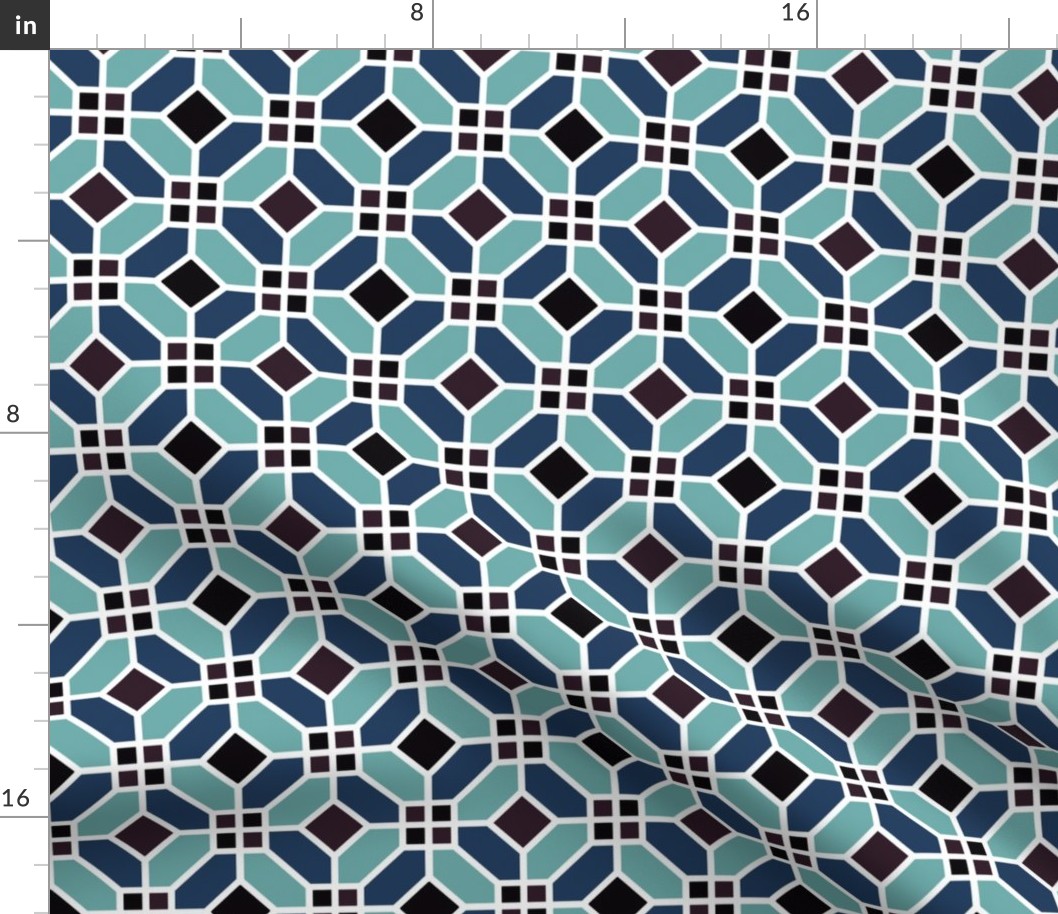 Geometric Pattern: Art Deco Tile: Midnight