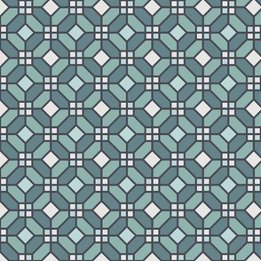 Geometric Pattern: Art Deco Tile: Sea Foam (standard)