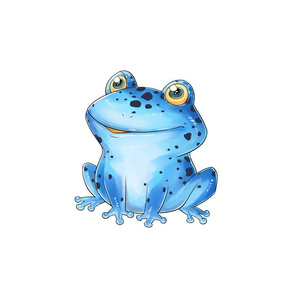 18" Blue Dart Frog Design