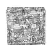 Edinburgh toile black white large