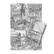 Edinburgh toile black white large