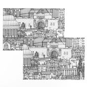 Edinburgh toile black white large