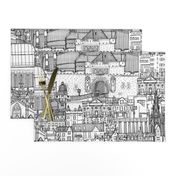 Edinburgh toile black white large