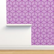 Geometric Pattern: Cube Stripe: Purple