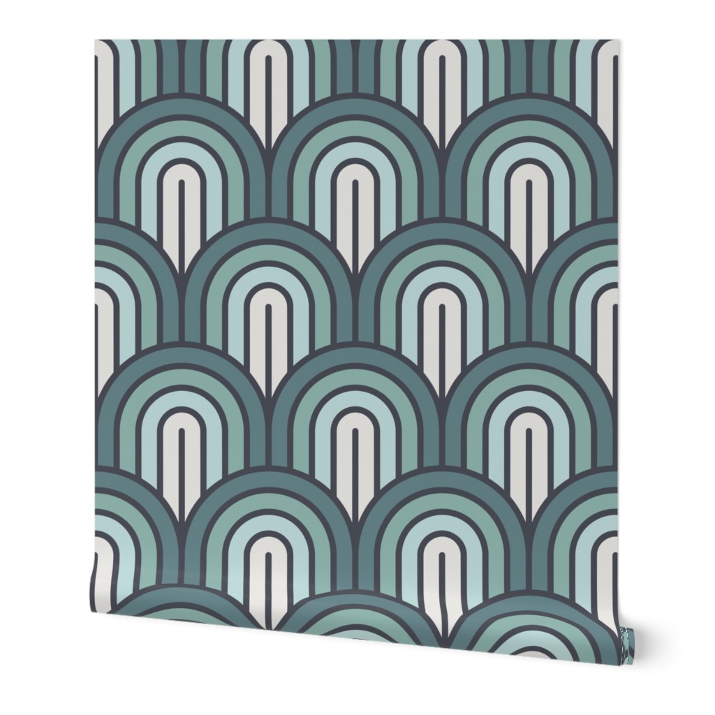 Geometric Pattern: Art Deco Arch: Sea Foam