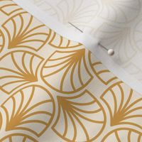 Geometric Pattern: Art Deco: Curve Outline: Gold/Cream