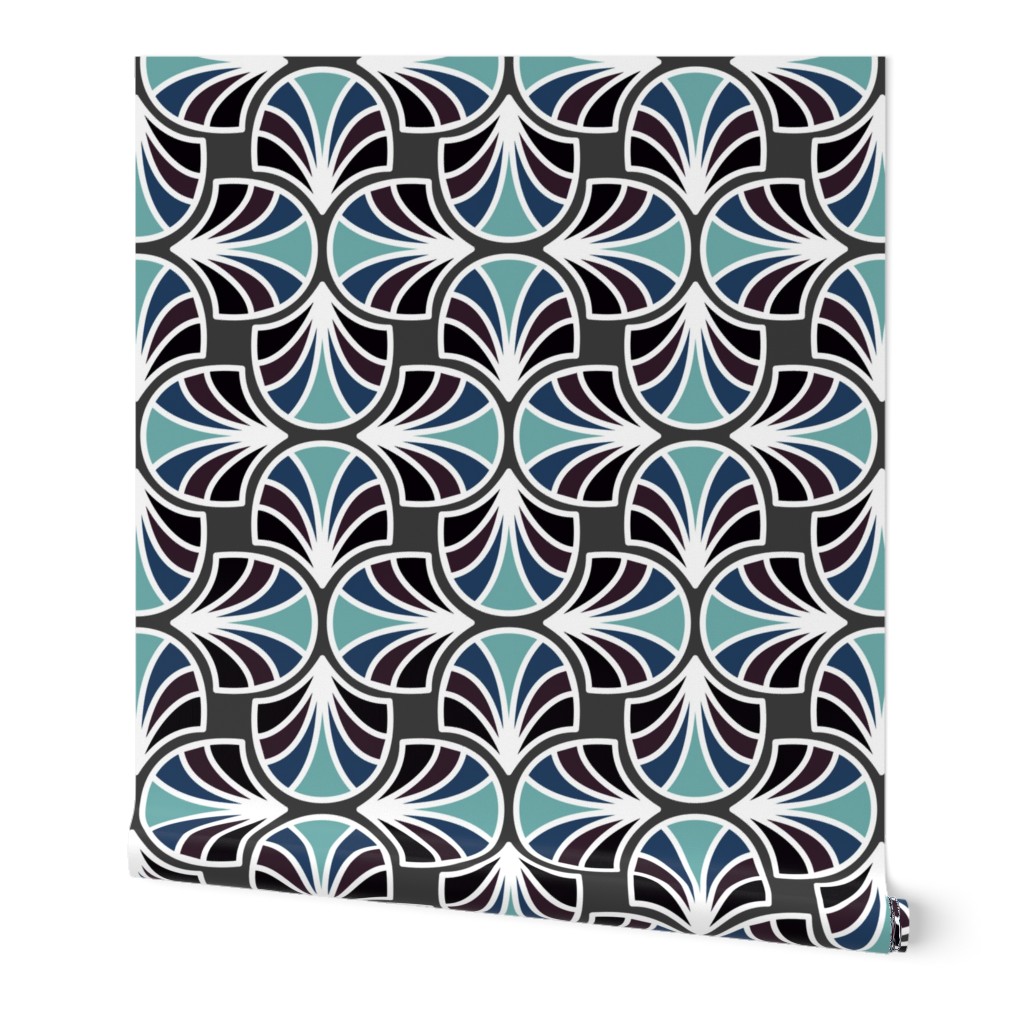 Geometric Pattern: Art Deco: Curve: Midnight