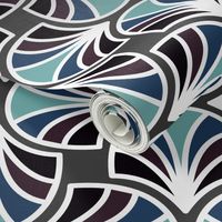 Geometric Pattern: Art Deco: Curve: Midnight