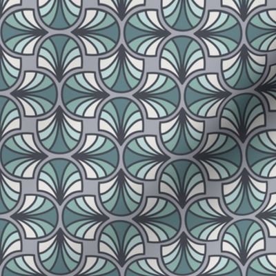 Geometric Pattern: Art Deco: Curve: Sea Foam