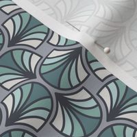 Geometric Pattern: Art Deco: Curve: Sea Foam