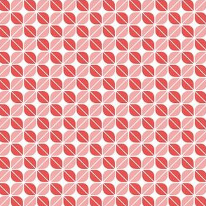 Geometric Pattern: Leaf: Red/White