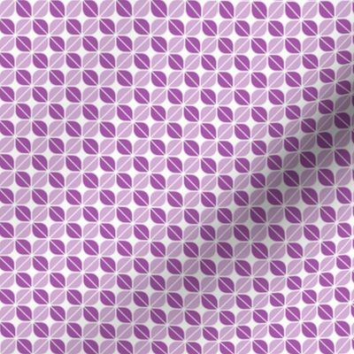 Geometric Pattern: Leaf: Purple/White