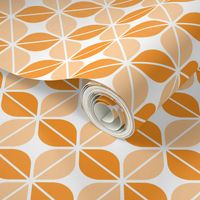 Geometric Pattern: Leaf: Orange/White