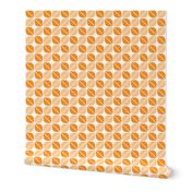 Geometric Pattern: Leaf: Orange/White