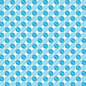 Geometric Pattern: Leaf: Blue/White