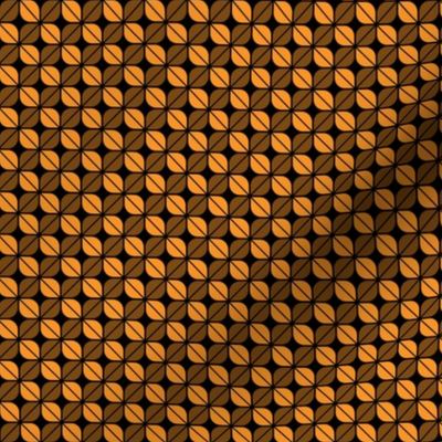 Geometric Pattern: Leaf: Orange/Black