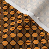 Geometric Pattern: Leaf: Orange/Black