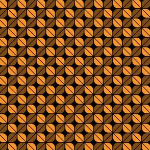 Geometric Pattern: Leaf: Orange/Black