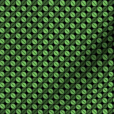 Geometric Pattern: Leaf: Green/Black