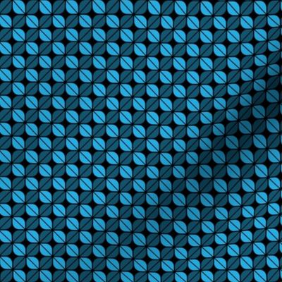 Geometric Pattern: Leaf: Blue/Black