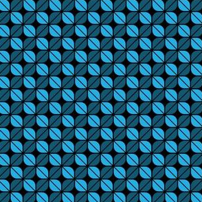 Geometric Pattern: Leaf: Blue/Black