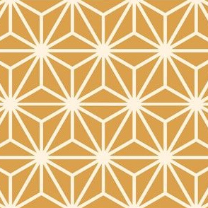Geometric Pattern: Art Deco Star: Cream/Gold