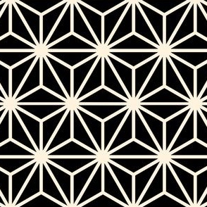 Geometric Pattern: Art Deco Star: Cream/Black