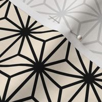 Geometric Pattern: Art Deco Star: Black/Cream