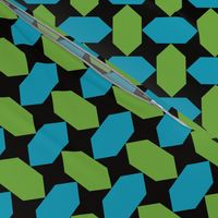 Geometric Pattern: Star Lozenge: Blue/Green