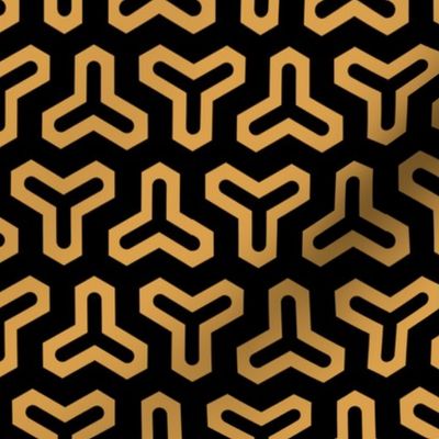 Geometric Pattern: Y: Black/Gold