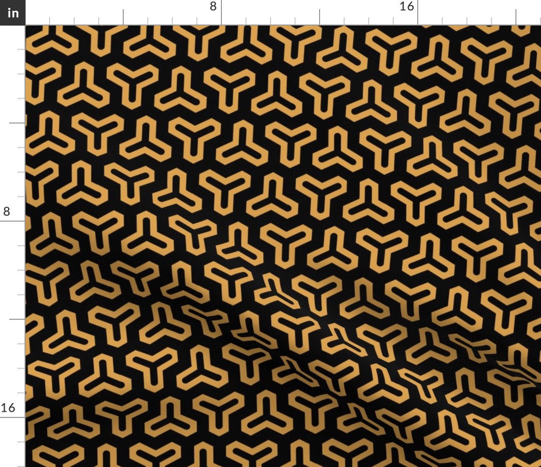 Geometric Pattern: Y: Black/Gold