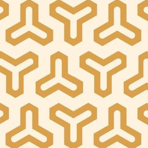 Geometric Pattern: Y: Cream/Gold