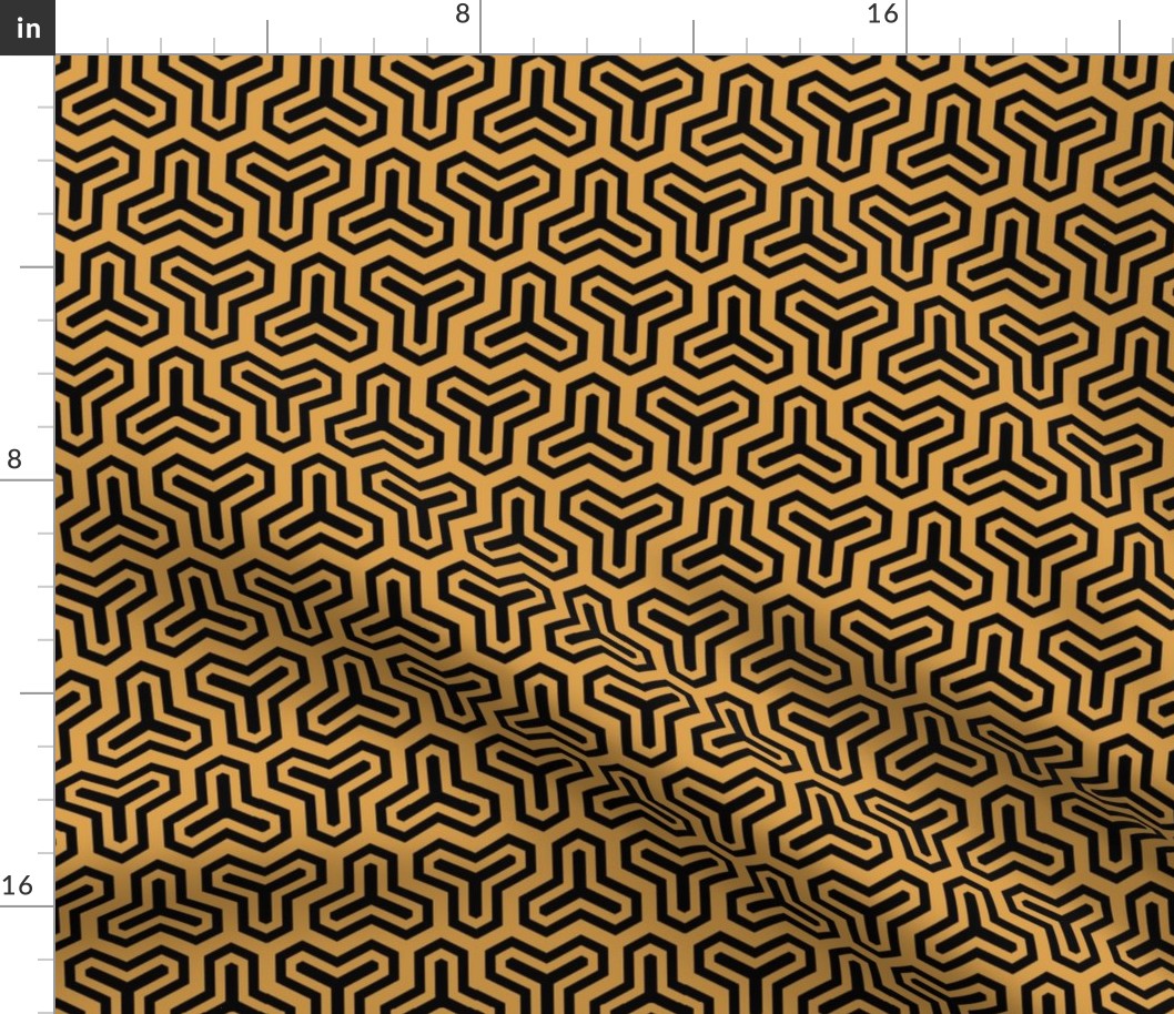 Geometric Pattern: Y Outline: Gold/Black