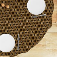 Geometric Pattern: Hexagon Flower: Black/Gold