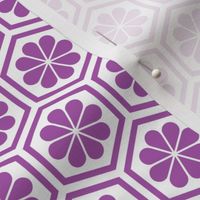 Geometric Pattern: Hexagon Flower: Purple/White