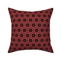 Geometric Pattern: Hexagon Flower: Black/Red