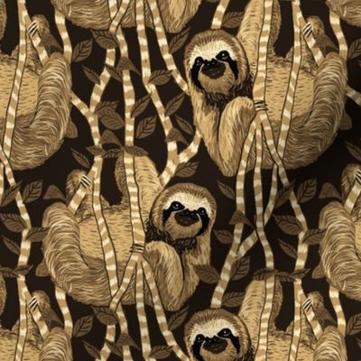 sloth cloth sepia 6x6