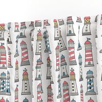 Lighthouses Nautical Sea Ocean Doodle