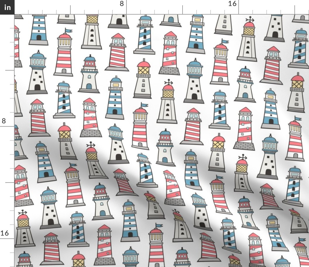 Lighthouses Nautical Sea Ocean Doodle