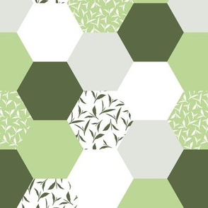 tea leaf hexagons - green