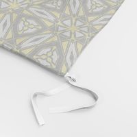 Gold and Silver Hexagonal Floral Petal Art Deco Inspired High Contrast Modern Art Deco