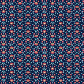 Symmetrical flower - blue