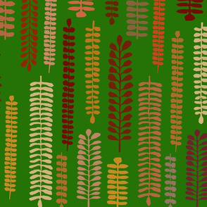 Skinny Ferns - Green  Rust