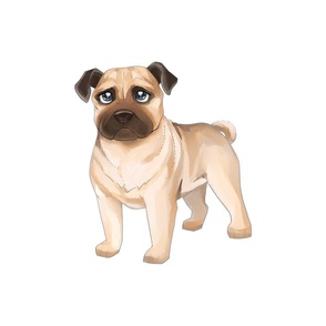 18" Pug Design