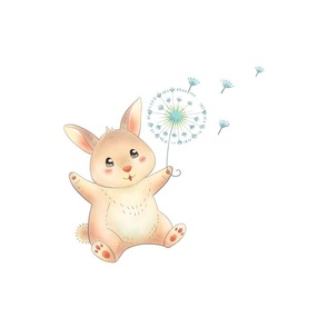 18" Bunny rabbit with dandelion