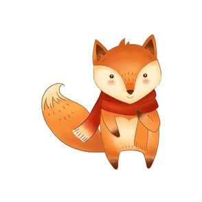 18" Fox with little red scarf