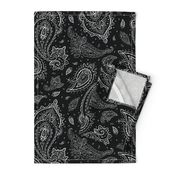 Bandana Paisley White on Black