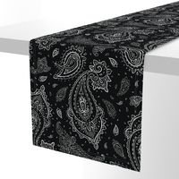 Bandana Paisley White on Black