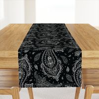 Bandana Paisley White on Black