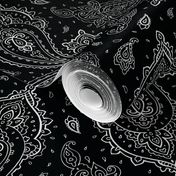 Bandana Paisley White on Black